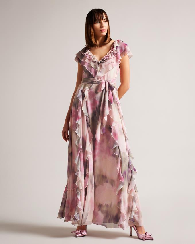 Peignoir Ted Baker Frilled Floral Maxi Corail Femme | GFU-53753044